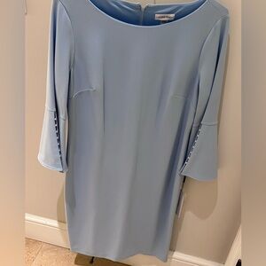 Calvin Klein Light Blue Long Sleeve Dress